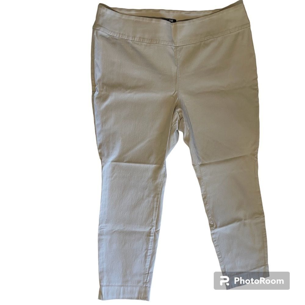 Nic + Zoe Capri Tan Womens 16W Stretchy Pull On Stretch Waistband